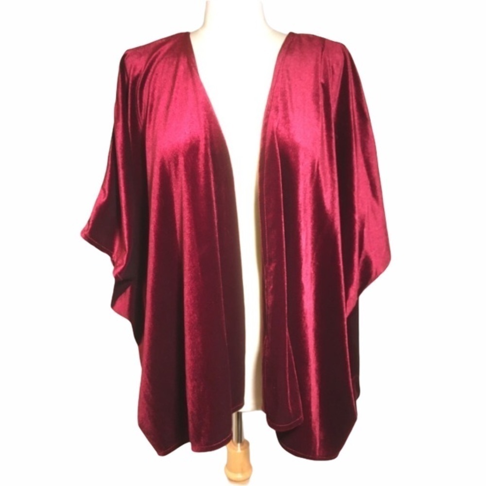 ANGIE open front velvet feel burgundy top Y2K vibe